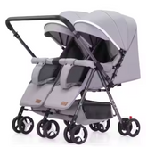 New Design Twin Baby Stroller – Easy Fold, 4-Wheel Suspension, Reclining Seats | Durable & Safe
